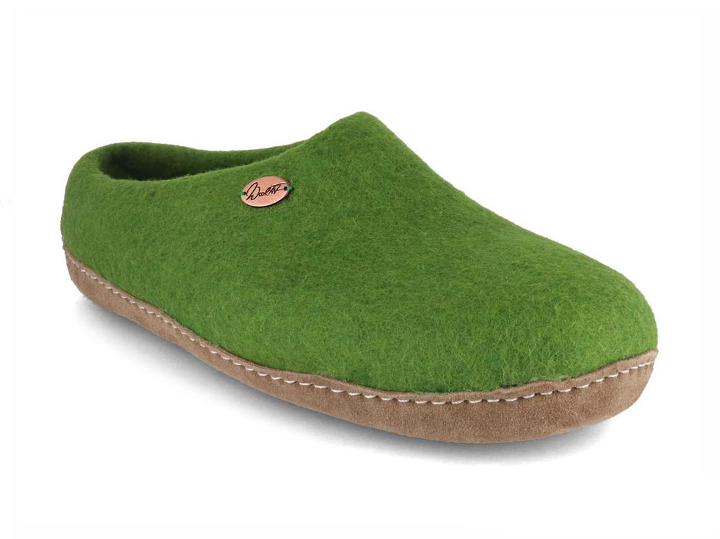 WoolFit® Filzpantoffeln Footprint, grün