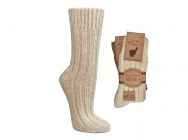 WoolFit� Alpaka Wollsocken aus 100% nat�rlicher Wolle extra warm, creme Wei�